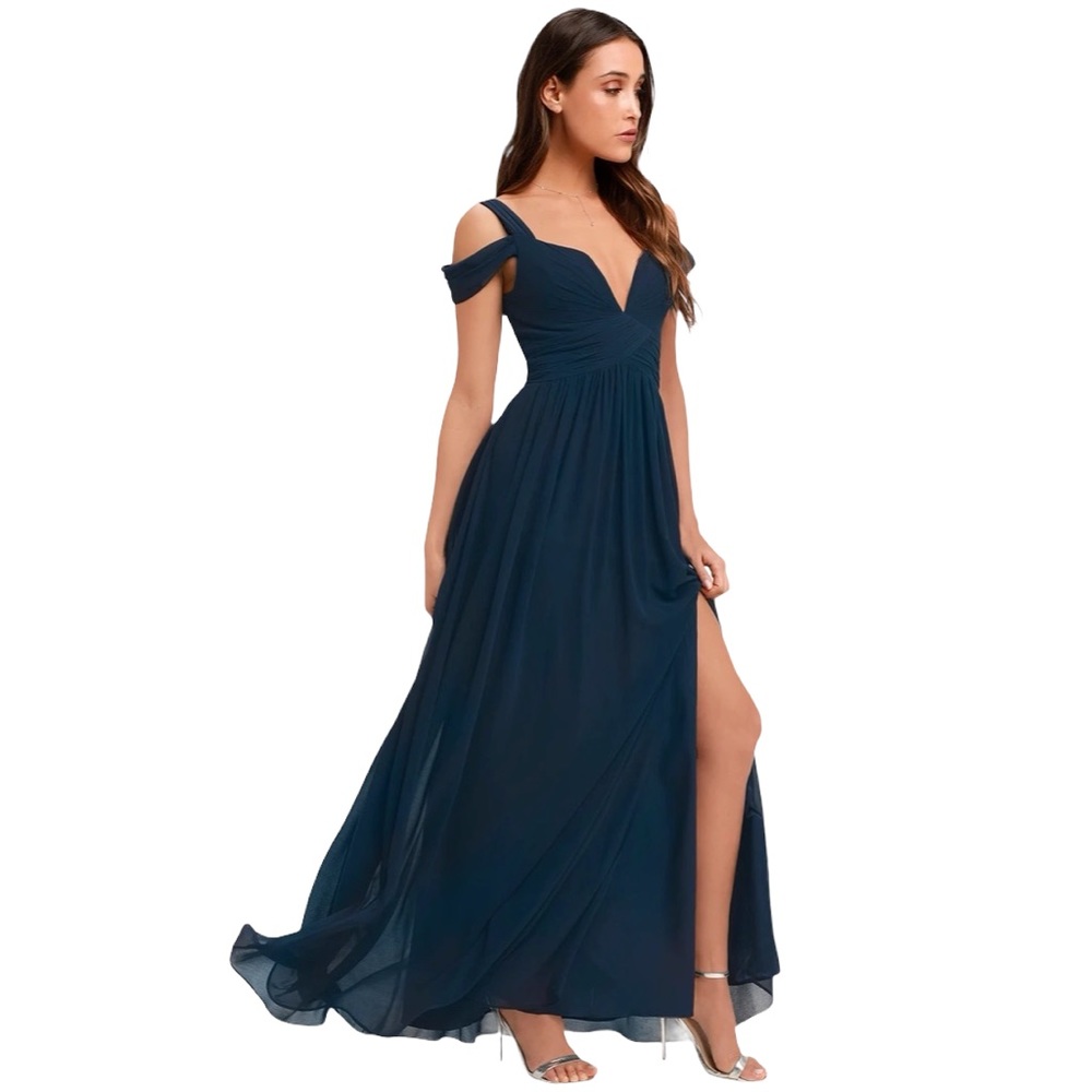 Lulus Ocean of Elegance Navy Blue Maxi Dress